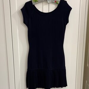 Elegant Navy Pleated Dress